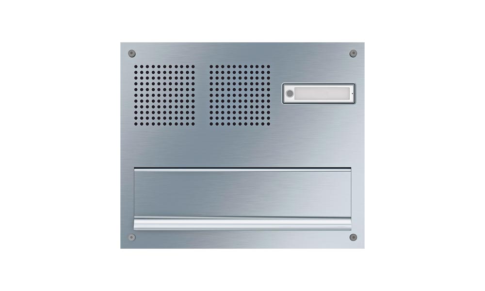 Predný panel pre el. vrátnika vrátane veľkej štrbinovej klapky nerezová oceľ V4A kartáčovaná